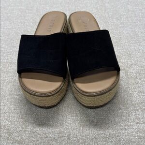 Womens ESprit Wedge Black Sandals 9